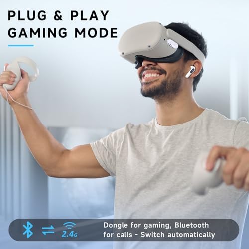High-Performance Wireless Gaming Earbuds with Ultra-Low Latency & Advanced Noise Cancellation – 36-Hour Battery Life, Dual 2.4 GHz & Bluetooth Connectivity, LED Battery Indicator – Multi-Platform Support for PS5, Meta Quest, PC & More for Ultimate Gaming Experience
