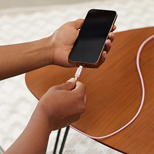 Experience Ultimate Charging Efficiency with the Amazon Basics 6-Foot USB-A to Lightning Charger Cable – MFi Certified, Durable Nylon Braided Design for Fast Power Delivery to Apple i Phone 14, 13, 12, 11, X, Xs Pro, Pro Max, Plus, i Pad – Stylish Dark Gray Finish for Enhanced Compatibility