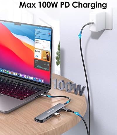 Elevate Your Connectivity with the LENTION USB C Hub: 100 W Fast Charging, 4 K HDMI Output, Dual Card Reader, and Versatile USB 3.0/2.0 Compatibility for Mac Book Pro, Mac Air, Surface, Chromebook, and More – Sleek Space Gray Design for Professionals and Creatives Seeking Enhanced Performance and Productivity