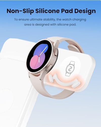 3-in-1 Wireless Charging Station for Apple Devices – Fast Charging Dock for i Phone 15/14/13/12 Pro Max, Apple Watch Series 8/7/SE/6/5/4/3/2, and Samsung Phones – Sleek Multi-Device Charger with Enhanced Safety Features and Compact Design