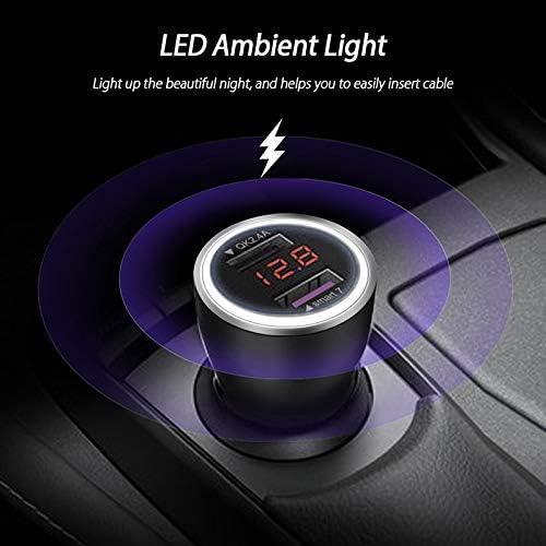 Huawei Supercharge Car Charger with USB Type C Cable – 9 V/2 A Fast Charging Adapter for P40, P30, P20 Pro, Mate 30/20/10/9 – Compact Design with LED Display for Real-Time Charging Status – Ultimate On-the-Go Power Solution