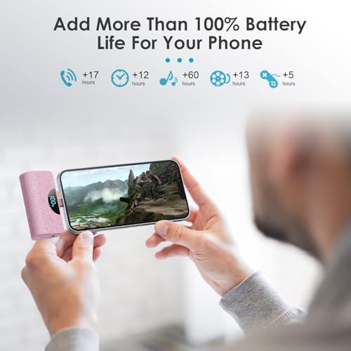 Ultra-Compact 5200 m Ah Power Bank for i Phone – 20 W PD Fast Charging Mini Portable Charger for i Phone 14 Pro Max/14/13/12/11/XR/X/8/7/6/SE – Lightweight Battery Pack with Intelligent Charging Technology for On-the-Go Power