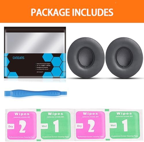 Upgrade Your Beats Solo 2 & 3 Experience with GVOEARS Premium Thicker Memory Foam Ear Pads – Exceptional Comfort & Noise Isolation, Durable 3 M Adhesive for Secure Fit, Stylish Grey Cushions for Enhanced Audio Performance and Long-Lasting Use – Perfect Headphone Accessories for Wireless & Wired Models