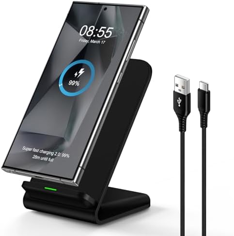 Elevate Your Charging with the 15 W Wireless Charger Stand for Google Pixel 9 & Samsung Galaxy – Ultra-Fast Charging Station for Android Devices, Sleek Design with Smart Technology & Non-Slip Base, Perfect for Home or Office Use
