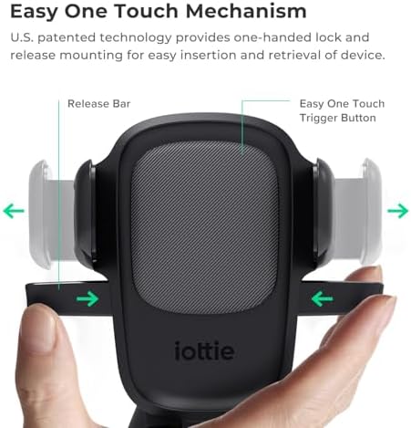 i Ottie Easy One Touch Signature CD Slot Car Phone Holder – Universal Smartphone Mount for i Phone, Google, Samsung, and More – Enhanced Stability, 360-Degree Viewing Angles, Quick One-Touch Access for Safe Driving