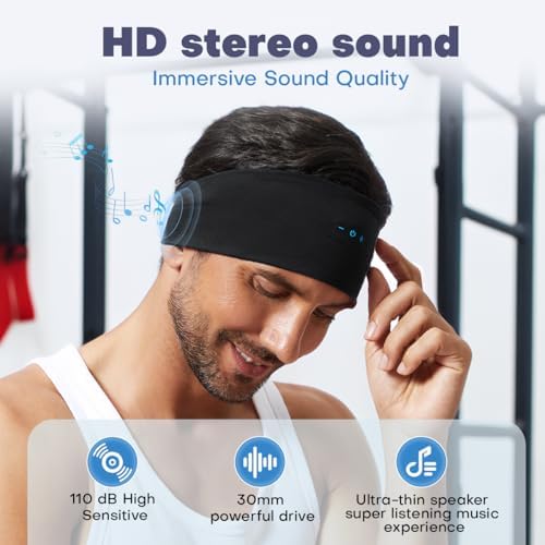 Revolutionary Bluetooth Sleep Headphones Headband for Ultimate Comfort – 14-Hour Wireless Playtime with Superior HD Stereo Sound for Side Sleepers and Active Lifestyles – Stylish Olive Design, Ideal for Yoga, Running, and Relaxation – Perfect Gift Choice for Men, Women, and Teens