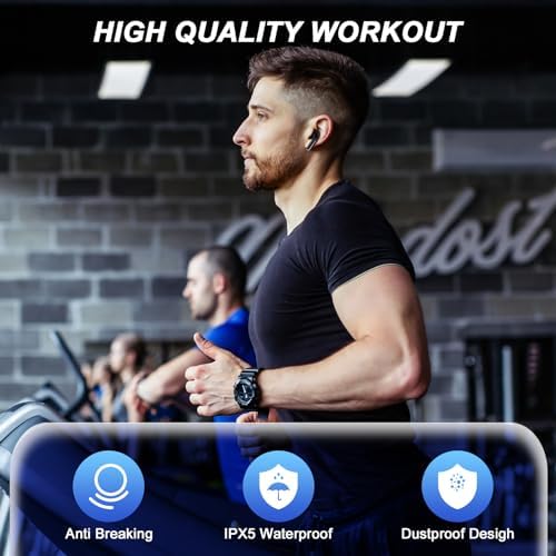 Bluetooth 5.3 Wireless Earbuds with IPX5 Waterproof Feature and Noise Cancelling Mic – Lightweight Earphones with Convenient Wireless Charging Case for Uninterrupted Sound Quality and Comfort During Workouts and Calls