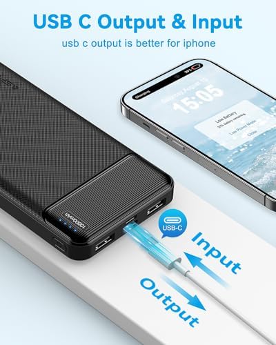 Dual 10,000 m Ah Portable Power Bank Set – Ultra-Slim USB-C Fast Charging Chargers for i Phone, Android, Google Devices – Triple-Port External Battery Pack for Safe, All-Day Use on the Go with Enhanced Compatibility and Lightweight Design