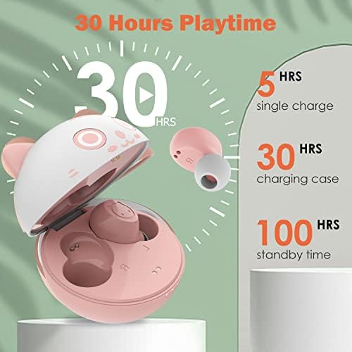 Charming Bluetooth Earbuds for Kids – Waterproof Noise-Cancelling In-Ear Headphones with Adorable Pig and Cat Designs – Comfortable Stereo Sound Perfect for Young Music Lovers and Learning – Durable, Easy-to-Clean Wireless Headset with Broad Device Compatibility – Engage Your Child’s Audio Experience with Fun and Functionality