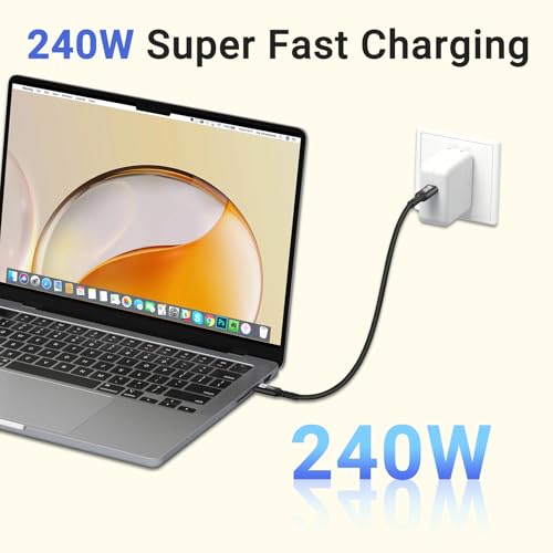 Ultra-Fast USB 4 Data Cable (1.5 FT, 2-Pack) – 40 Gbps Transfer Speed & 240 W Rapid Charging, Compatible with i Phone 15 Series, Samsung Galaxy & Thunderbolt 4/3 Devices – 8 K/6 K/5 K Video Output for Unmatched Performance and Versatility
