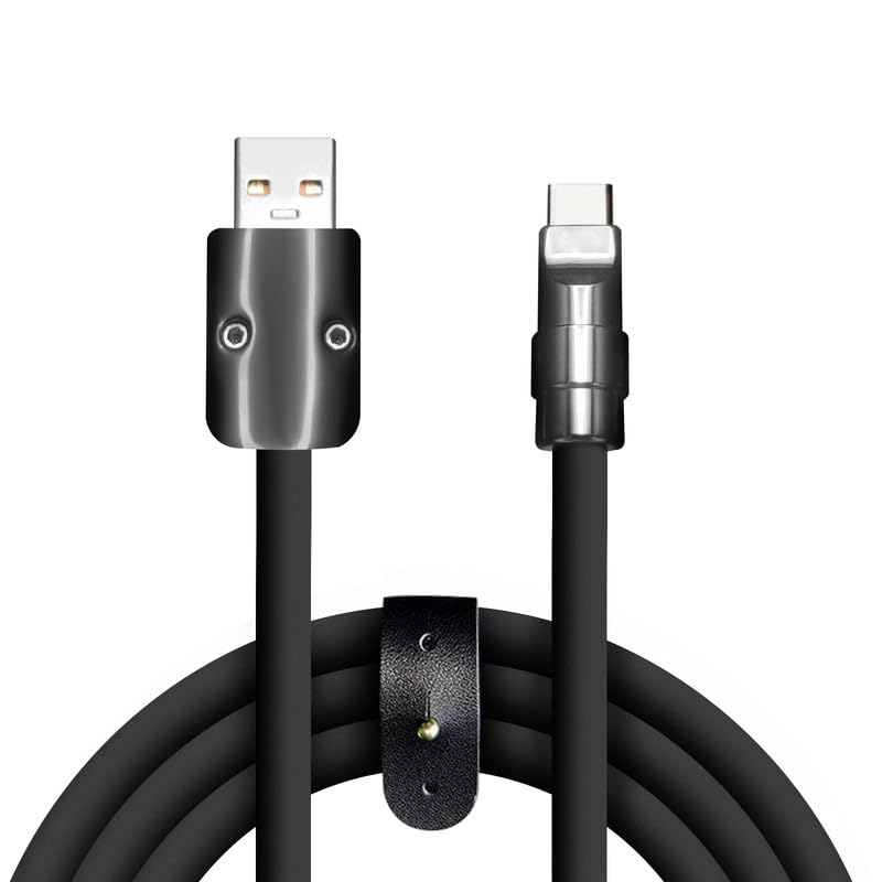 Revolutionary 8.5 FT Samurai Edition USB-C Cable – Ultra-Durable Black Chubby Design for 240 W Fast Charging, Perfectly Compatible with i Phone 16/15, i Pad, Mac Book & Galaxy Series, Stylish Silicone Build for Everyday Reliability and Optimal Performance