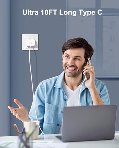 Rapid Charge 45 W USB-C Power Duo for Google Pixel Devices – Includes 10 FT Flexible Cable for Enhanced Charging Flexibility – Ideal for Pixel 9/9 Pro XL, Fold, 8/8 a/8 Pro, 7/7 a/7 Pro, 6/6 a/6 Pro – Travel-Ready Compact Design for Ultimate Portability – Durable Fast Charging Solution to Keep Your Devices Powered Anytime, Anywhere