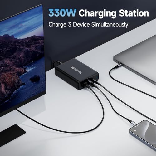 Ultra-Fast 100 W Ga N II Compact Wall Charger – 4-Port Charging Hub with 3 USB-C PD3.0 and 1 USB-A QC4.0 for Mac Book Pro 16” M3, i Phone 15 Pro, Samsung S24 Ultra | UL Certified Power Adapter for Safe, Efficient Multi-Device Charging on the Go