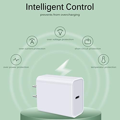 Ultra-Fast 18 W USB C Wall Charger – Compact PD 3.0 Power Adapter for i Phone, i Pad, and Samsung Galaxy Devices – Rapid Charging Block with Advanced Safety Features for On-the-Go Power Solutions