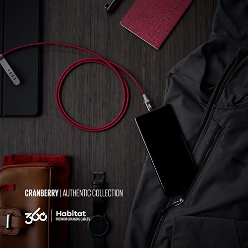 Premium 4 ft Braided USB-C to USB-A Charging Cable by 360 Electrical Habitat | Fast Charging Cord for Phones, Tablets & Laptops | Durable Tangle-Free Design in Navy | Enhanced Compatibility for Seamless Power-Up Experience