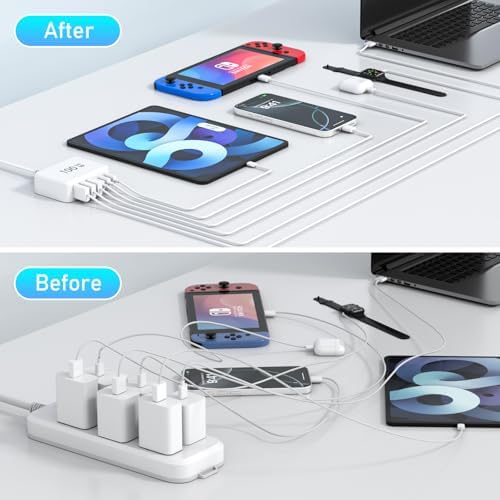 Transform Your Charging Routine with the 100 W Ga N USB-C Power Hub – Ultra-Compact 6-Port Rapid Charger for i Phone, i Pad, Samsung, and More – Advanced Multi-Device Charging Station for Unmatched Compatibility and Efficiency