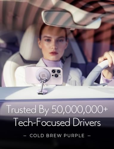 LISEN Mag Safe Ultra Magnetic Car Phone Mount – Elegant Cold Brew Purple Dashboard Holder for i Phone 16 Series – Reliable Hands-Free Driving Accessory with 360-Degree Rotation – Effortless Installation for Enhanced Safety and Style – Ideal Gift for i Phone Aficionados – Secure Magnetic Grip for All Road Conditions