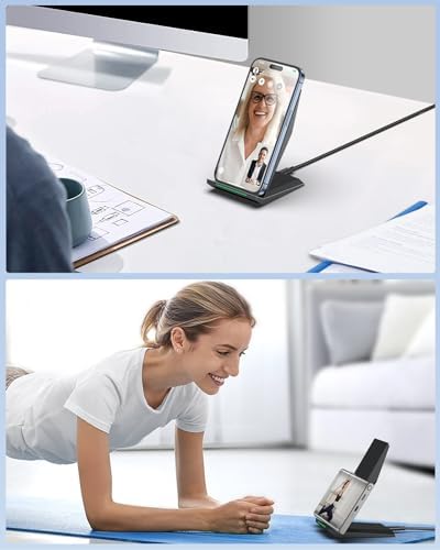 NANAMI Dual Pack Fast Wireless Charging Stands – Qi Certified for i Phone 16/15/14/13/12 Pro Max & Samsung Galaxy S24/S23/S22/S21/S20, Google Pixel Compatible – Effortless Cable-Free Power for All Devices