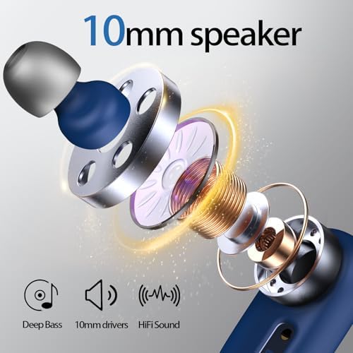 Revolutionary Bluetooth 5.3 Wireless Earbuds – Ultra-Lightweight Noise-Cancelling Headphones with Deep Bass for Sports Enthusiasts – Waterproof Design with Secure Ear Hooks for Running, Biking, and Climbing – Unmatched 60 Hours Playtime in Sleek Black Finish