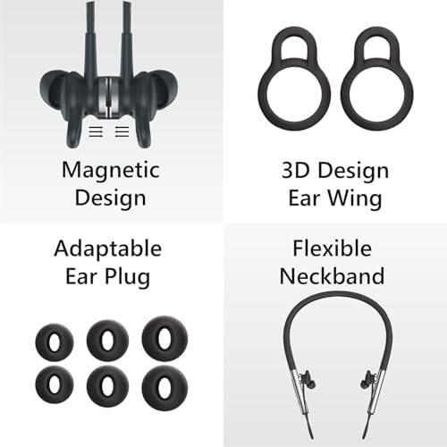Prosonic Wireless Neckband Headphones – Premium HD Stereo Sound with 12 mm Drivers, 12-Hour Playtime, IPX5 Waterproof Rating, Ergonomic Sport Design for Active Lifestyles, Bluetooth 5.0 Connectivity for Seamless Audio Experience – Perfect for Fitness Enthusiasts and Music Lovers