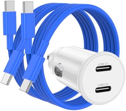 High-Power USB C Car Charger for i Phone 16 & 15 Series – 40 W Dual Port Fast Charging Adapter with 3 FT USB-C to C & A to C Cables – Versatile Compatibility for i Pad, Samsung, and More – Compact Design for On-the-Go Convenience and Enhanced Safety Features