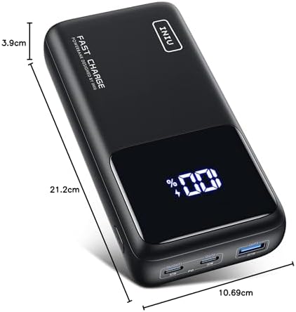 High-Capacity INIU Power Bank 25000 m Ah – 100 W Fast Charging Portable Charger for Laptops and Phones, Ideal Travel Companion for Students and Adventurers, Lightweight and Compact Design for Effortless Mobility, Perfect for Family Trips and Cruising
