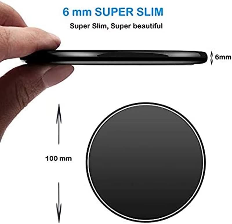 Ultra-Fast 10 W Wireless Charger Pad for i Phone & Galaxy – Universal Qi-Compatible Charging Station with Enhanced Safety Features, Slim Design & LED Indicator – Perfect for Home, Office & Travel (Black)