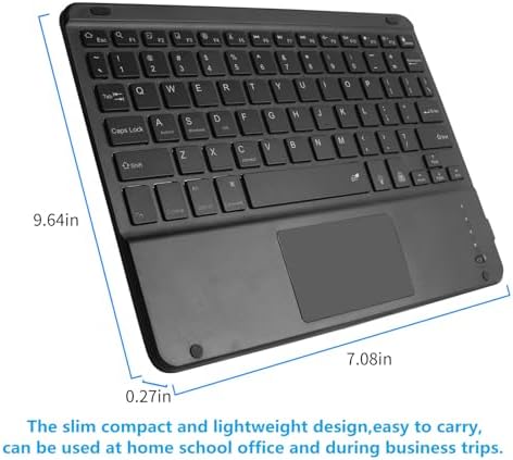 Ultra-Slim Bluetooth Keyboard with Touchpad – 7-Color Backlit Rechargeable Wireless Keypad for i Pad, Android & Windows – Universal Compatibility & Enhanced Productivity Accessory for Tablets & Smartphones