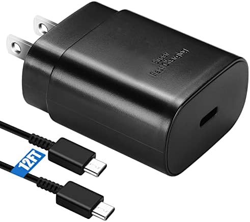 10 Ft USB C Charging Cable with 25 W Fast Charge Block – Optimal Compatibility for Samsung Galaxy S25/S24/S23 Series and Note 20/10 – Durable, Long-Lasting Performance for Home, Office, or Travel Use – Effortless Power for Your Android Devices