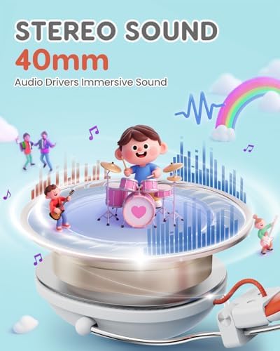 Safeguard Your Child’s Hearing with Durable Wired Headphones Featuring Volume Limiting Technology – Comfortable On-Ear Fit for Extended Use in School, Travel, and Entertainment – Enhanced Stereo Sound with 3.5 mm Compatibility – Available in Eye-Catching Blue and Red for Boys and Girls