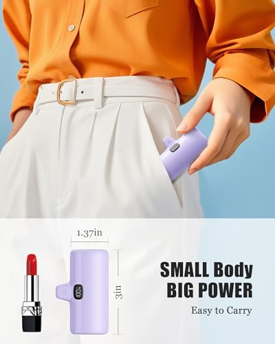 Ultra-Compact 5000 m Ah Mini Power Bank – 20 W Fast Charging Portable Charger for i Phone & Android – Lightweight Travel Essential with PD Compatibility & Smart Protection – Perfect for Short Trips, Camping, and Everyday Use