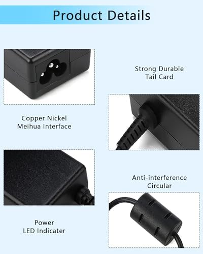 Premium 65 W Laptop Charger for Acer Chromebook – Fast Charging AC Adapter with Enhanced Safety Features for Models CB3, CB5, R11, R13, C720, and More – Reliable Power Supply with Over-Voltage, Over-Current, and Short-Circuit Protection – Compatible with Multiple Acer Series – Includes Power Cord and User Manual – Perfect for Home or Office Use