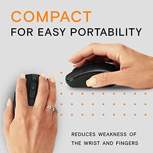 Silent Wireless Mouse for Laptop – Compact Cordless Travel Mouse with Quiet Click Technology, 3 Adjustable DPI Levels (800, 1200, 1600) – Ideal for PC and Chromebook Users, Perfect for Office and On-the-Go Efficiency – Enhanced USB 2.4 GHz Connectivity in Sleek Black Design