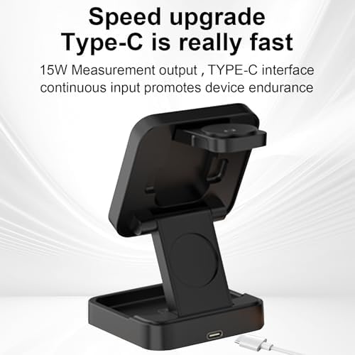 Ultimate 4-in-1 Wireless Charging Hub with 15 W Fast Charge – Magnetic, Portable Design for Phone, Watch, and Headset – Type-C Interface, Overcharge Safety, and Enhanced Device Compatibility