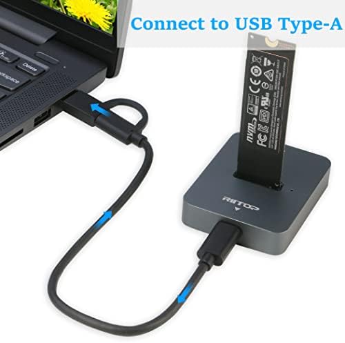 RIITOP M.2 to USB-C Docking Station: High-Speed NVMe & SATA SSD Reader for Enhanced Data Transfer, Compact Design, and Plug-and-Play Convenience – Perfect for Professionals and Tech Enthusiasts