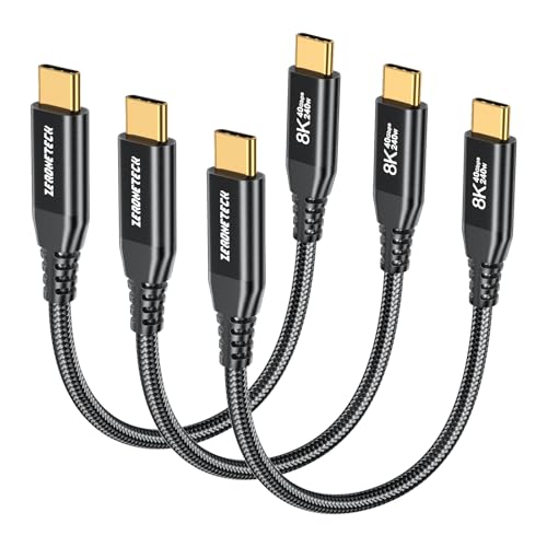 (3-Pack 5FT) 40Gbps USB C for Thunderbolt 4 Cable, [8K@60Hz/Dual 4K@60Hz] USB C Monitor Cable, 40Gbps Data Transfer, USBC Video Cord, 240W Charging for iPhone 16,Samsung,MacBook,iPad,Lenovo,SSD,KYY – Enhanced Compatibility and Speed