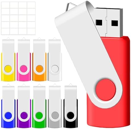 Maximize Your Storage Potential with the JBOS 10-Pack of 4 GB USB Flash Drives – Durable Swivel Design, Enhanced USB 2.0 Compatibility, Ideal for Documents & Multimedia, Sleek Black Finish with Label Sheets for Organization, Perfect for Students and Professionals