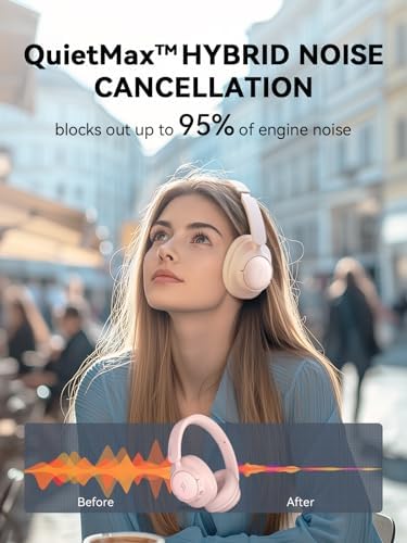 1 MORE Sono Flow SE HQ31 Wireless Bluetooth Headphones – Premium Over-Ear Design with Advanced Noise Cancellation, 90 Hours of Uninterrupted Playtime, and Hi-Res Audio Clarity for Gaming, Travel, and Work – Ergonomic Comfort in Sleek Black Finish with Superior LDAC Support