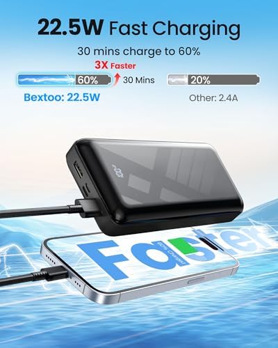 High-Capacity 50,000 m Ah Portable Charger Power Bank – 22.5 W Fast Charging Battery Pack with USB-C Quick Charge, 3 Outputs & 2 Inputs, LED Display for i Phone 16/15/14/13, Samsung & Android Devices – Ultimate Travel Companion for All-Day Power