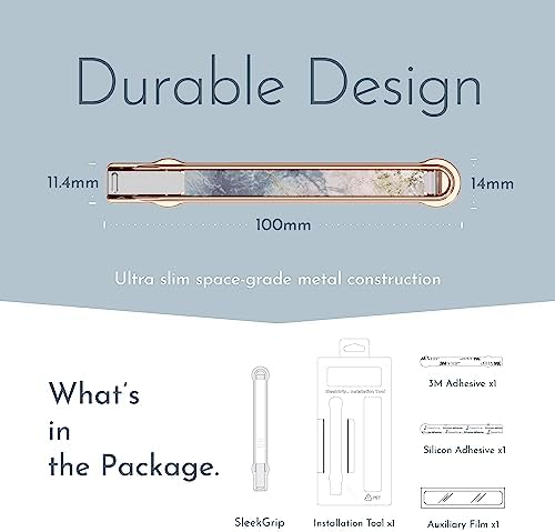 Ultra Slim Sleek Grip Premium: Versatile Swappable Phone Grip & Stand for i Phone and Android – Lightweight Space-Grade Design with Dual Viewing Angles, Quick Installation, and Enhanced Durability – Perfect for On-the-Go Photography and Hands-Free Viewing