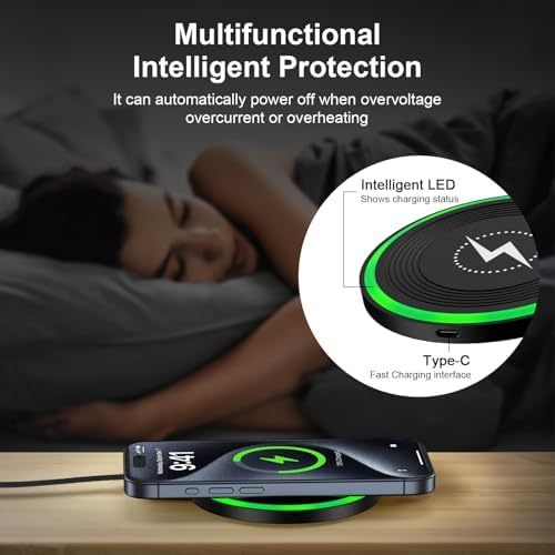 Revolutionary 15 W Fast Wireless Charger Pad for Motorola Edge, Razr 2025/2024, Moto G Stylus/Power 2024, and Galaxy S24/S23/S22 – Ultimate Convenience with QC Adapter for Rapid Charging Efficiency and Superior Device Compatibility