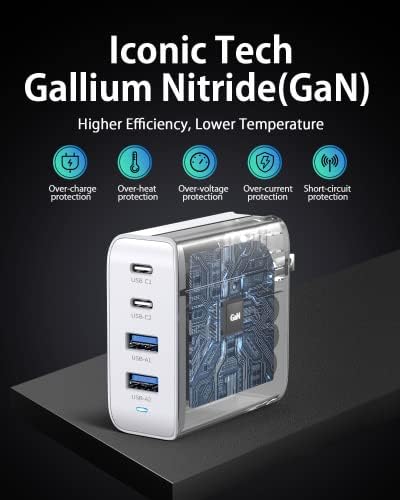 Ultimate 100 W Ga N USB-C Charger with 4 Ports – Fast Charging Block for Mac Book Pro/Air, i Phone 15/14/13/Pro Max, Samsung Galaxy – Compact & Foldable Design for On-the-Go Power Solutions