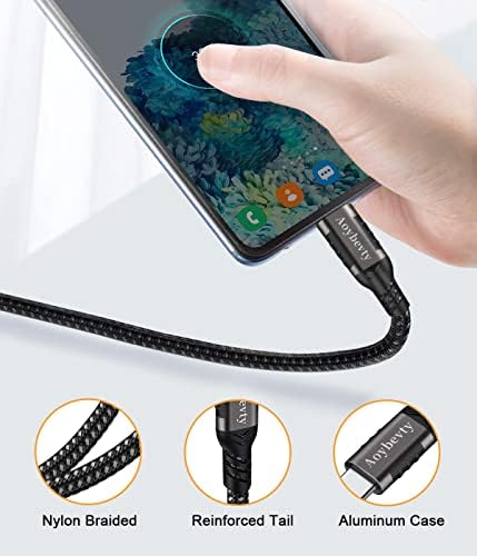 High-Speed USB A to USB C Cable (3.3 FT & 10 FT) – 10 Gbps Data Transfer, 60 W Fast Charging for Samsung Galaxy S23/S22/S21/S20/S10 Ultra & All Type C Devices – Durable Nylon Braided Design for Ultimate Flexibility and Performance