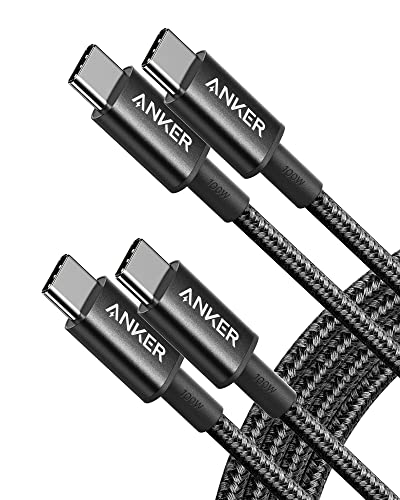 Anker 10-Foot USB C to USB C Charging Cable (2-Pack) – High-Speed 100 W Type-C Charger for i Phone 16 Series, Mac Book Pro 2020 & Pixel – Durable USB 2.0 Cord for Efficient Data Transfer and Ultimate Flexibility in Any Setting