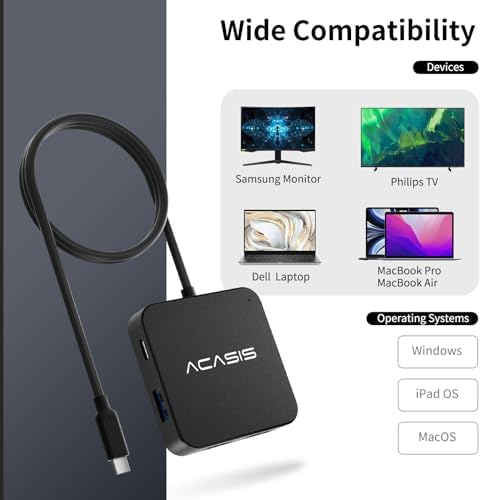 Elevate Your Work Efficiency with the ACASIS Dual HDMI Docking Station – Power Up with 100 W PD Charging, Experience Stunning 4 K Display, and Enjoy Lightning-Fast 5 Gbps USB-C & USB-A Connectivity for Dell, HP, Lenovo, Surface, and Yoga Laptops – The Ultimate All-in-One Hub for Professionals and Tech Lovers
