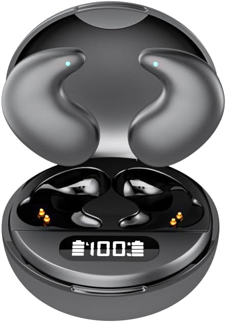 Revolutionary Flat-Fit Wireless Sleep Earbuds for Side Sleepers – Exceptional Comfort Meets Long Battery Life & Water-Resistant Durability for Uninterrupted Sound During Sleep, Sports, and Running (Black) – Perfect for Relaxation and Active Lifestyles