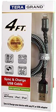 Apple C89 MFi Certified 7-Foot Lightning to USB-A Braided Charging Cable for i Phone 14/13/12/11 Pro, Max, Mini, SE, XS, XR, 8/7/6 Plus, i Pad & Air Pods – Durable, Fast Charging & Stylish Orange/White Design for Enhanced Compatibility