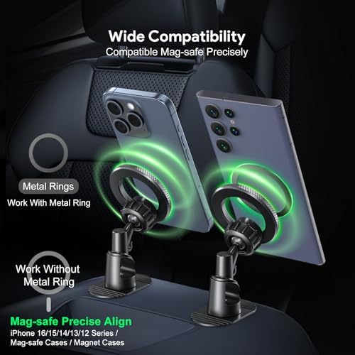 Esoulk Ring Magnetic Car Phone Holder – Ultimate Versatile Mount for Dashboard, Windshield & Air Vent – Strong Magnetic Grip for Enhanced Driving Safety – Compatible with Mag Safe & All Smartphone Models – Effortless Installation, Sleek Design, and Optimal Convenience for Modern Drivers