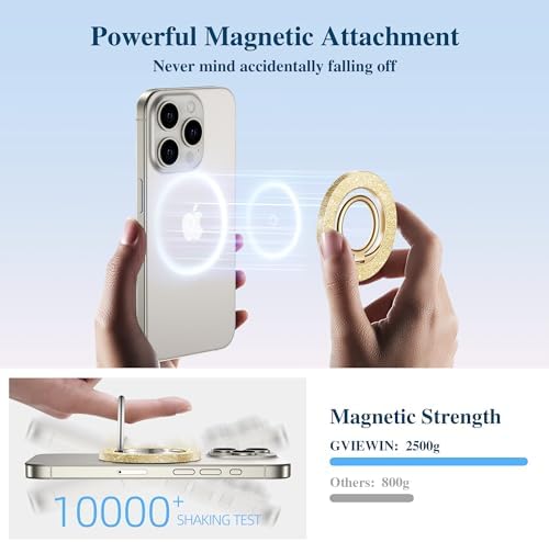 Discover the GVIEWIN Magnetic Phone Ring Holder: A Cutting-Edge 360° Rotatable Kickstand for Mag Safe Devices – Perfectly Tailored for i Phone 16 Pro Max/Plus, 15, 14, and 13 (Elegant White Finish) – Unmatched Stability and Hands-Free Viewing Experience Upgrade your smartphone usage with this premium accessory that not only enhances grip but also transforms your device into a versatile stand for effortless video calls and streaming. Featuring a robust magnetic attachment for secure hold, this stylish phone ring holder is engineered for seamless integration with Mag Safe technology. Experience the freedom of adjustable angles, allowing for convenient portrait or landscape modes, perfect for navigation or entertainment on-the-go. Its sleek white design not only ensures durability but adds a sophisticated touch to your device. Elevate your everyday smartphone experience with the GVIEWIN Magnetic Phone Ring Holder – where functionality meets elegance.