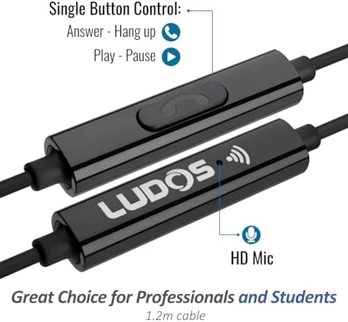 LUDOS OMNITONE USB-C Earbuds – Rich Sound Quality & Comfortable Fit for i Phone 16 & Samsung Galaxy S24 – Noise-Canceling Technology, Ergonomic Design, 5-Year Warranty – Turquoise – Perfect for Music, Gaming, and Calls with Quick USB-C Connectivity and Wide Device Compatibility